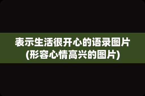 表示生活很开心的语录图片(形容心情高兴的图片)