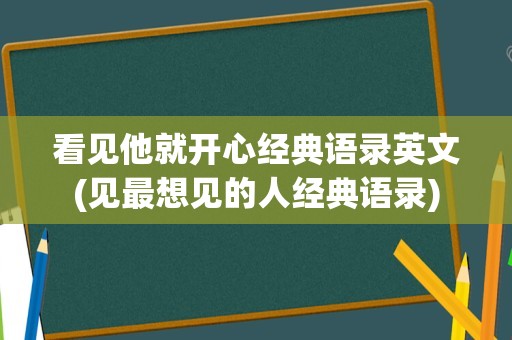 看见他就开心经典语录英文(见最想见的人经典语录)