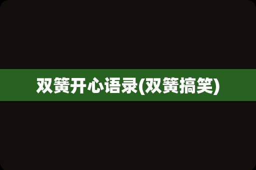 双簧开心语录(双簧搞笑)